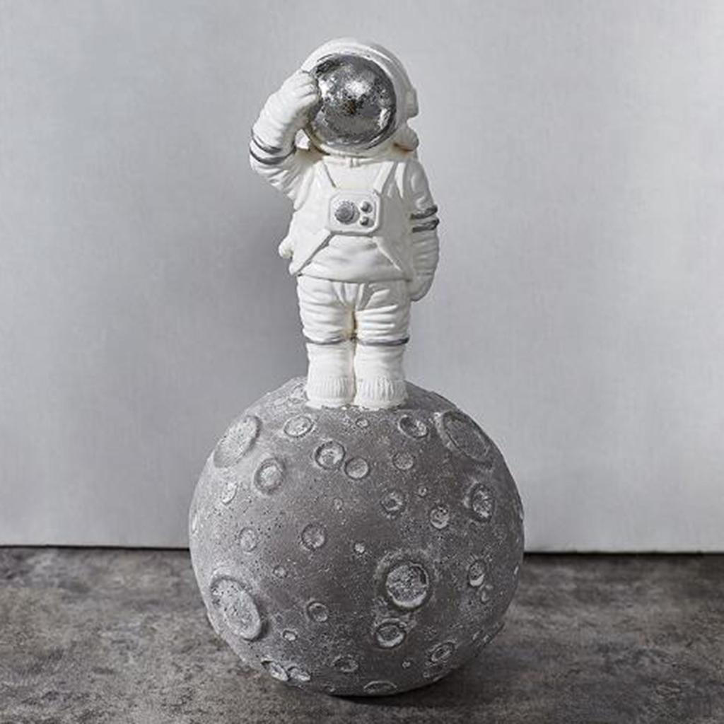 Man Astronaut Sculpture Resin Crafts Decor - F B