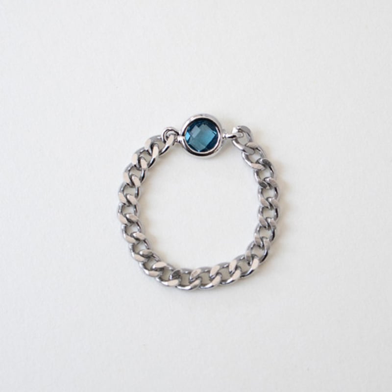 MERRYMOTIVE Navy crystal pendant chain ring