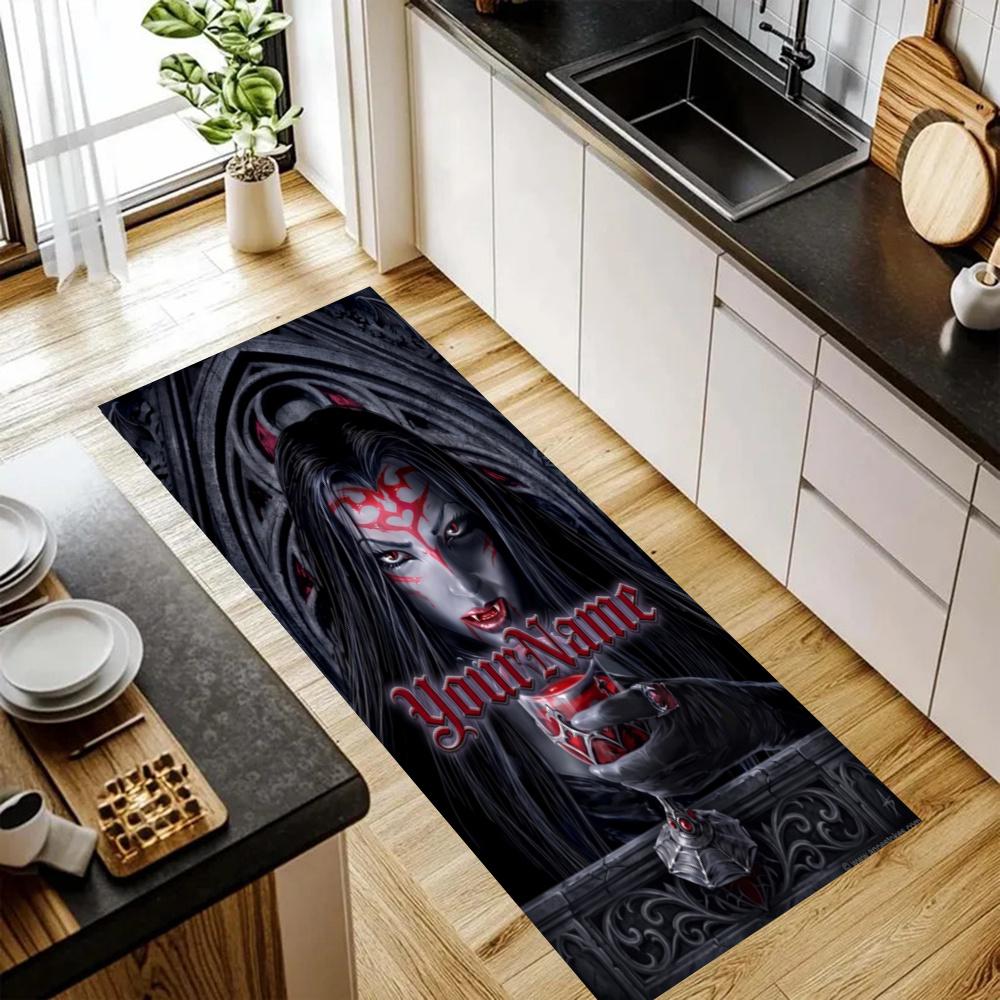 Gothic Illustrations Customize Your Name Kitchen Rug Runner Rug Laundry Mat Hallway Entryway The Best Gift Choice