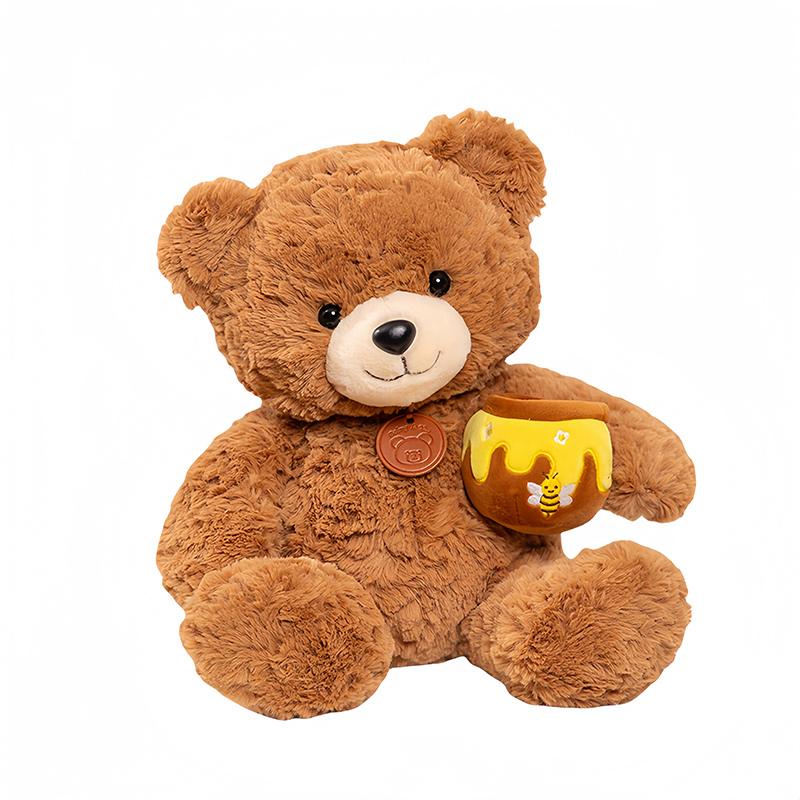 

20/30CM Cartoon Anime Honey Pot Teddy Bear Animal Doll Cute Plush Toy Children s High Quality Stuffed Toy Pillow 20cm коричневый
