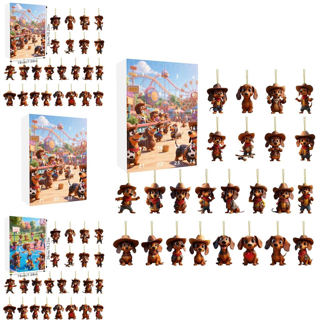 Christmas Dachshund Blind Box Decor With Acrylic Material For Holiday Tree Ornaments And Gift Giving