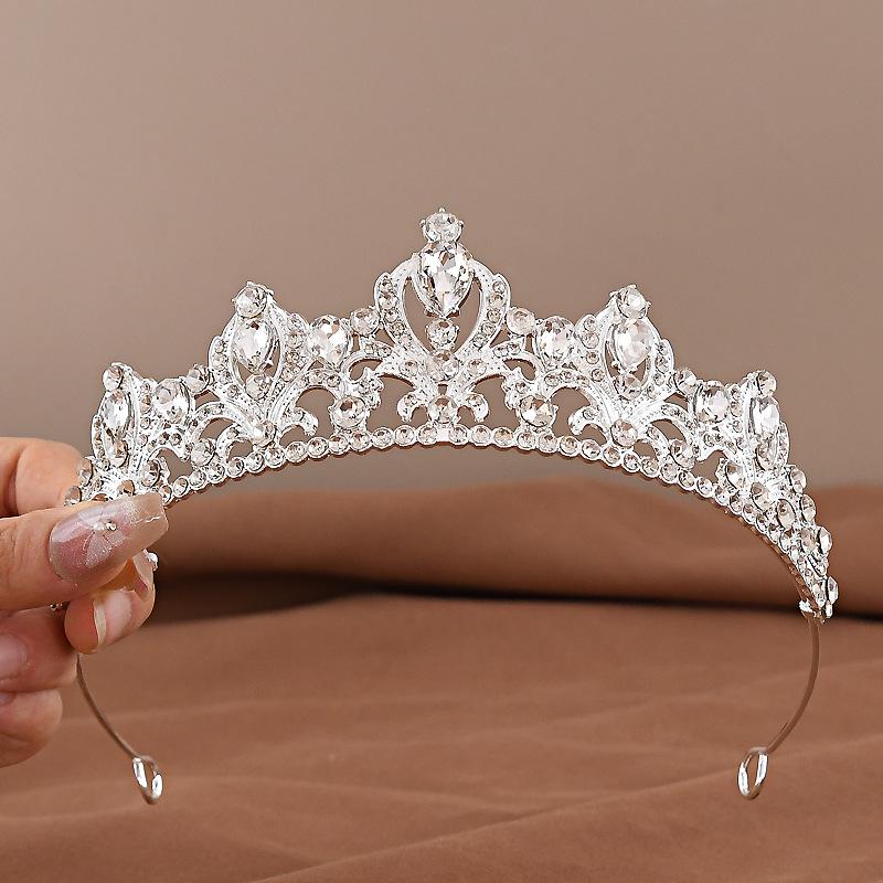 Baroque Rhinestone Bridal Crown - European Style Wedding Headdress for Women