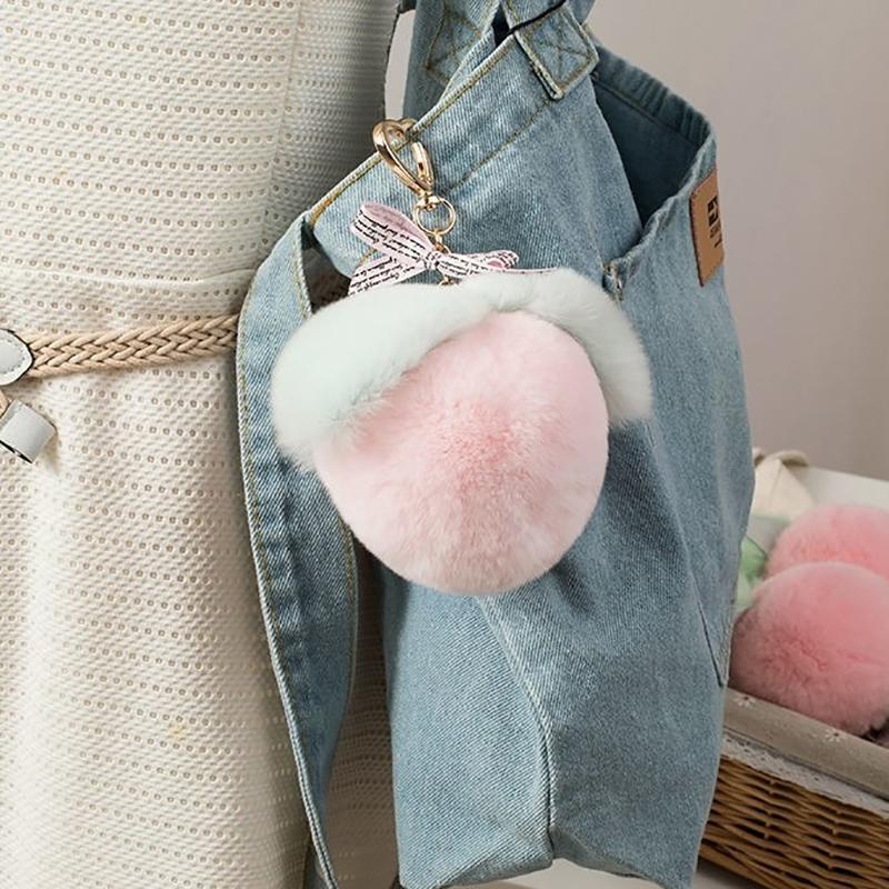 Araba Anahtarları İçin Sevimli Tüylü Şeftali Anahtarlık Yüksek Kalite Yumuşak Peluş Meyve Anahtarlık Kawaii Yumuşak Kürk Şeftali Anahtarlık Çanta Süsü