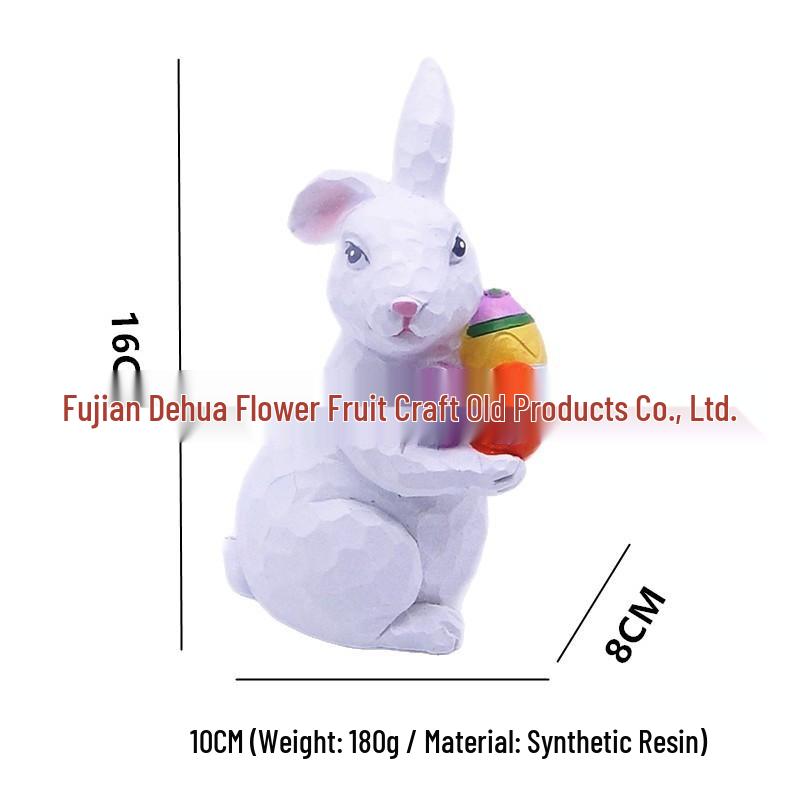 Easter Bunny Carrot House with Colored Eggs - Resin Home Decor & Gifts