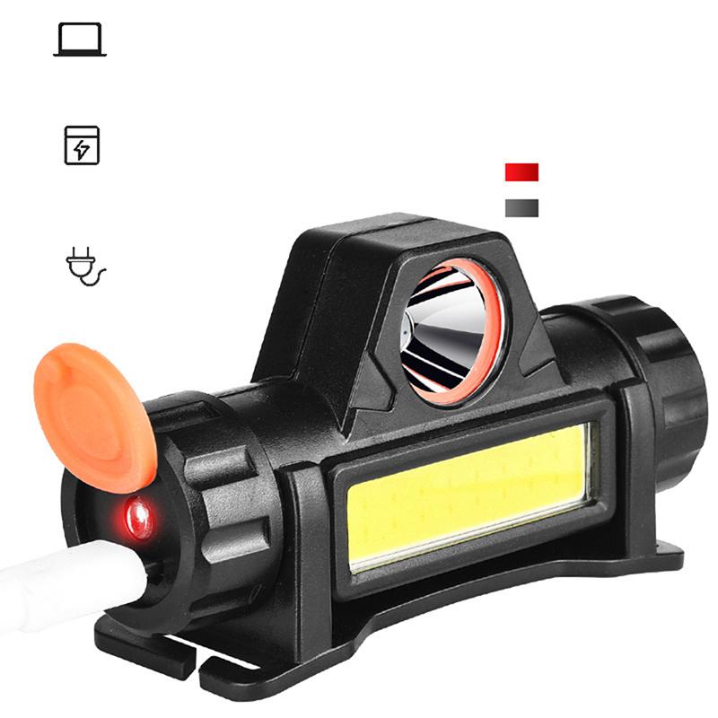 Headlamp Headlight Waterproof 2500Lm Cob Led Built In Usb Rechargeable Battery