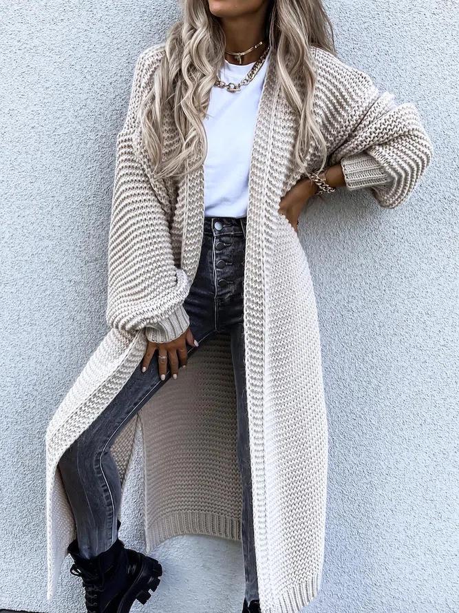 2025 Women's Solid Color Knit Cardigan - Warm Autumn/Winter Sweater