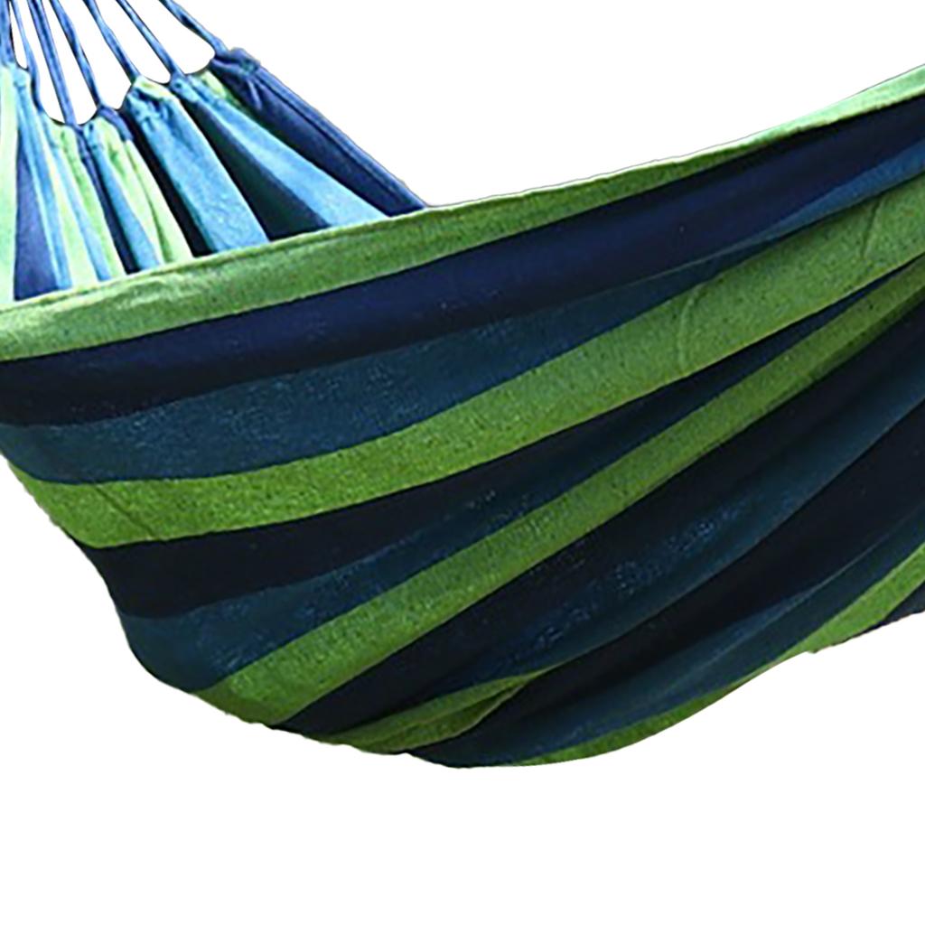 Outdoor Hammock Comfortable Polyester Cotton Up To 440.9lbs Anti Rollover Portable Hammock for