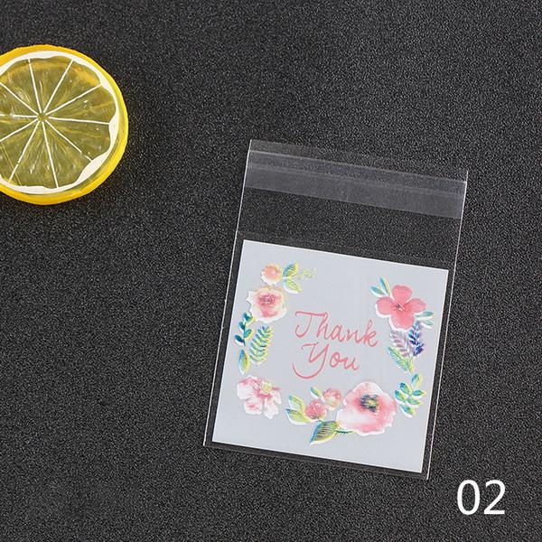 100Pcs Self-Adhesive Plastic Packaging Bags Thank You Cookie&Candy Bag Gift Bag Biscuit Baking Bag