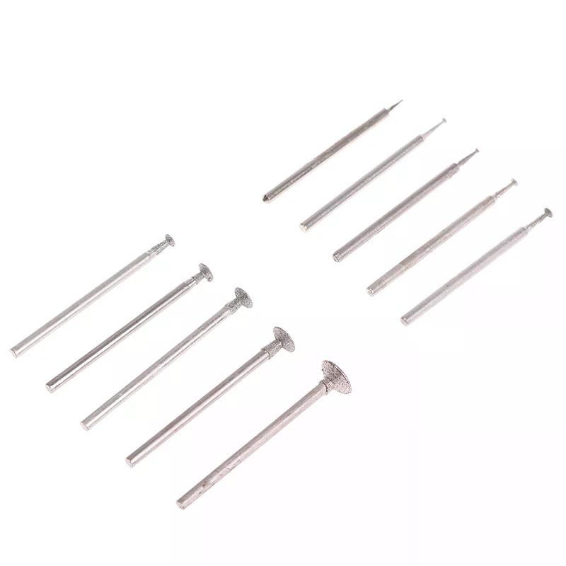 10Pcs Diamond grinding Head Stone Jade Carving Polishing Engraving Tools 2.35mm