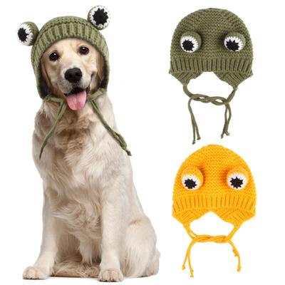 Funny Knitting Hat for Small Dogs Cartoon 3D Big Eyes Puppy Costume Hat Lovely Tiny Top Hat Headgear Cap for Teddydogs
