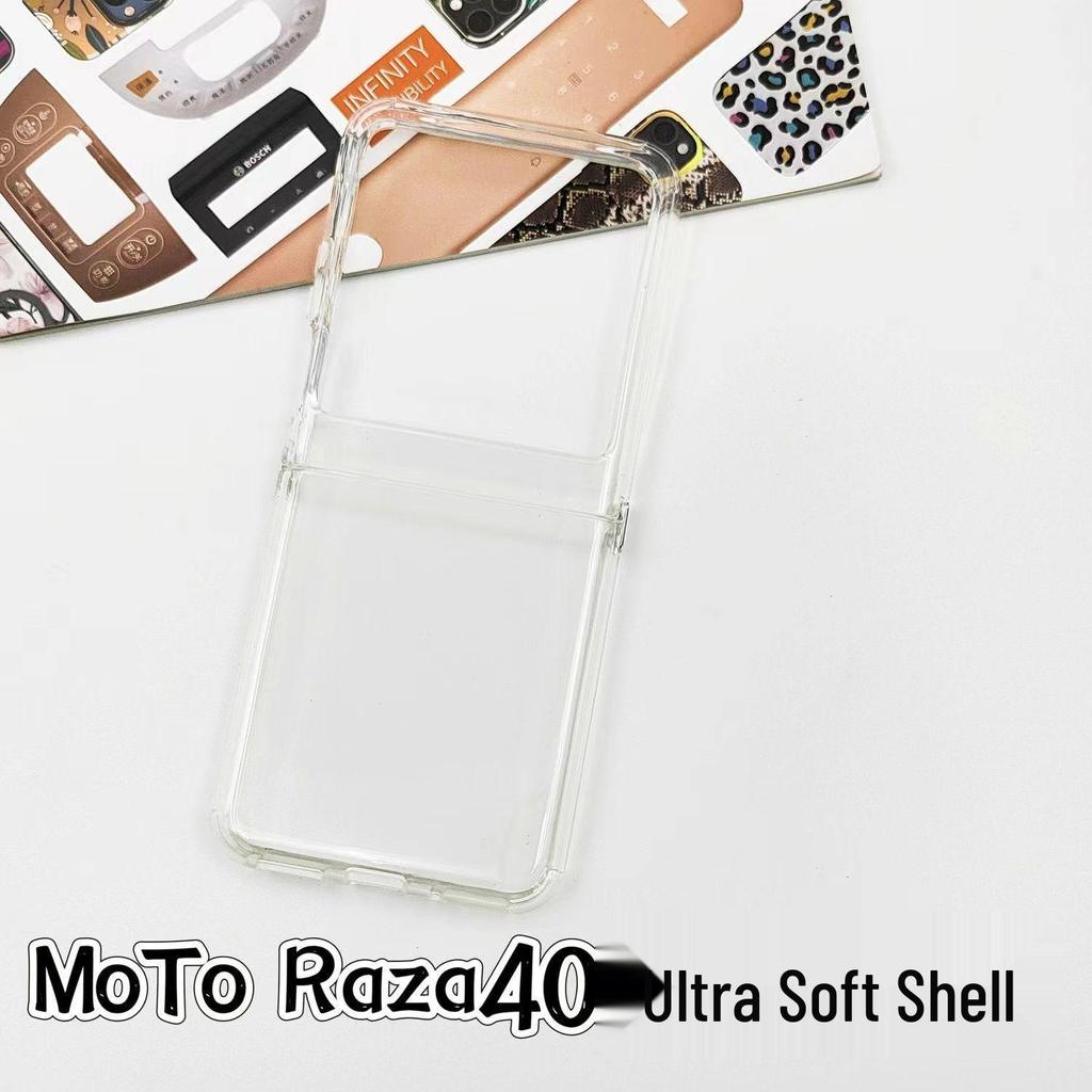 Kompatibel mit Motorola Razr 50 Ultra: Faltbare transparente Silikon-Schutzhülle