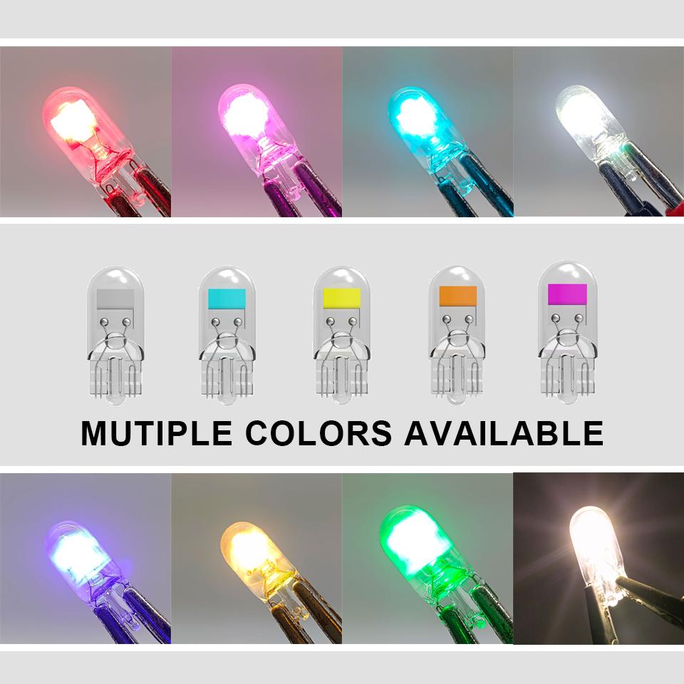 10x High Quality Led T10 W5W Sapphire Cob Car Light Original Auto License Plate Motor Wedge Door Reading Trunk Lamp Bulb 12V