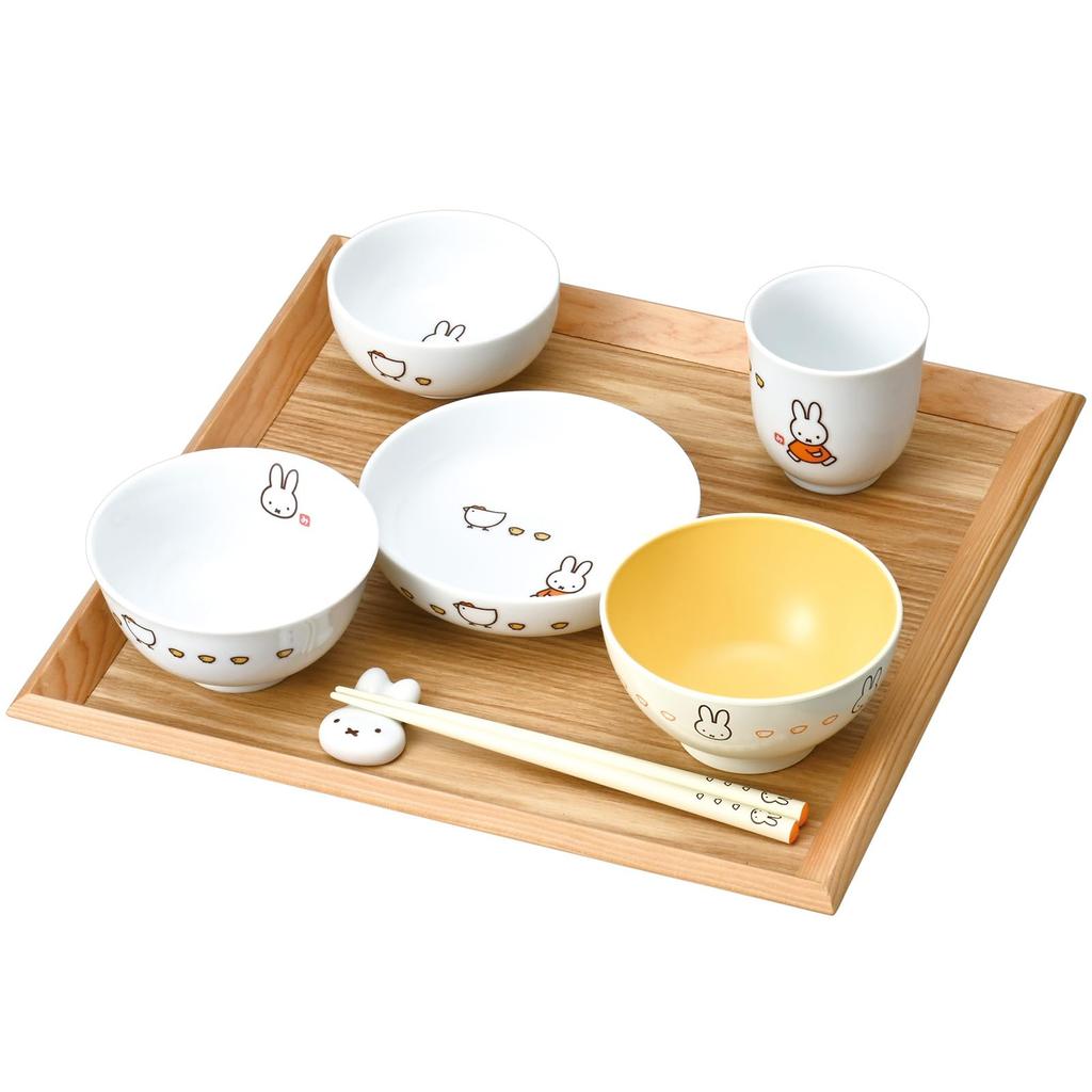 Dick Bruna tableware set for starting microwave dishwasher Inglaze Kokko parent and made in Japan 417721 "Miffy" Children's set, 8-piece meals, safe,