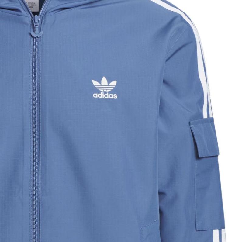 Adidas Originals Stag Track Casual Simple Versatile Hooded Jacket Unisex Jacket Dark-Blue KB1946
