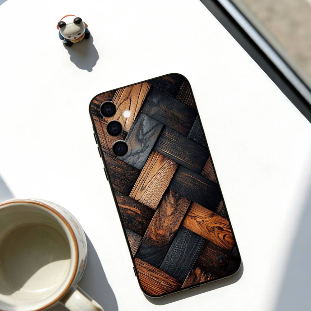 

Luxury Vintage Wood Phone Case For Samsung Galaxy A73,A72,A71,A70,A53,A52,A51,Others Soft Black Cover Samsung a70