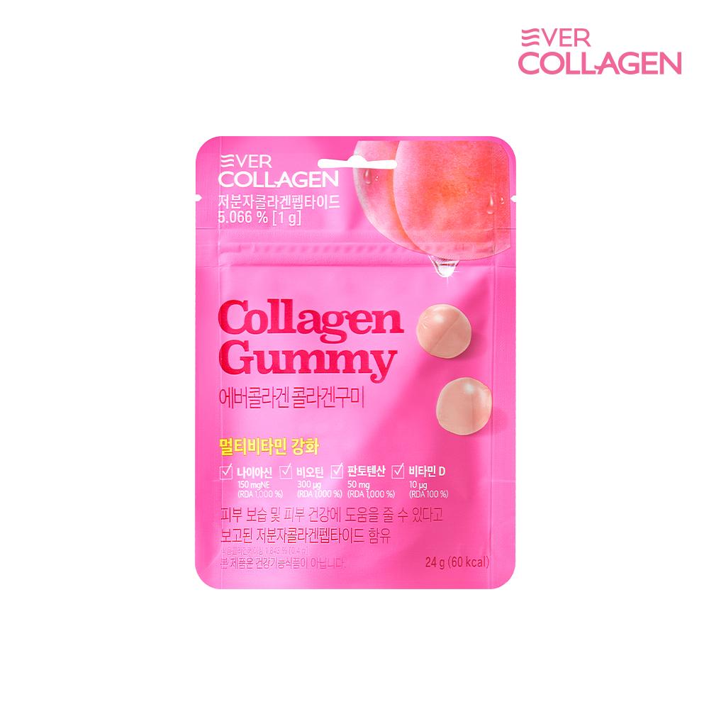 

Ever Collagen Collagen Gummies 10-day supply (6 gummies x 1 pack, 10 pieces) Vitamin Hyaluronic Acid Ceramide Elastin