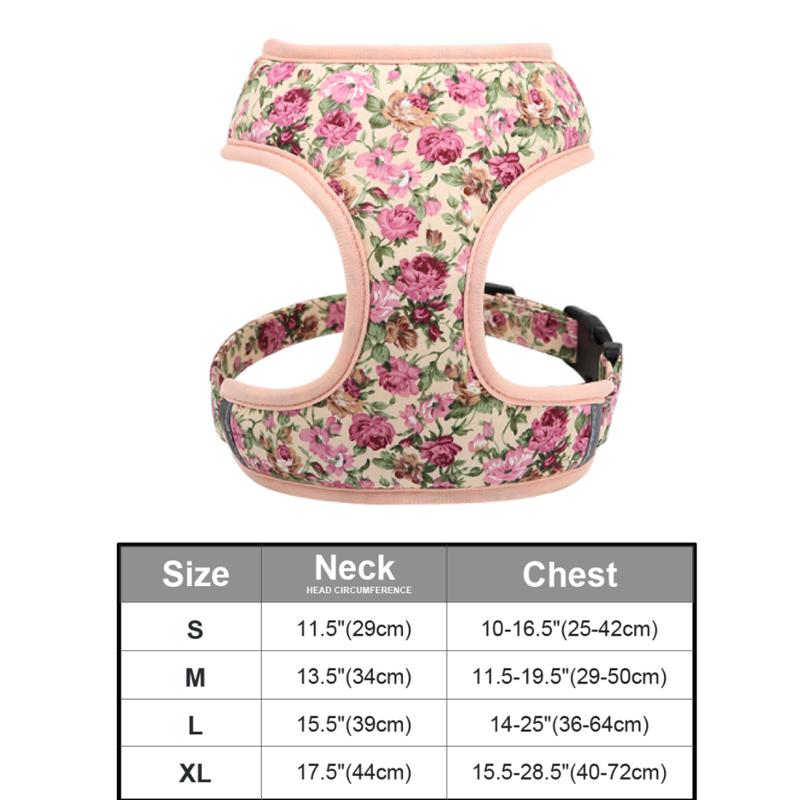 Print Flower Dog Harness Leash Set Forest Floral Pet Puppy Harness Vest Leashes Adjustable for Small Medium Large Dogs Chihuahua