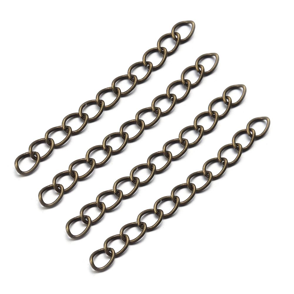 100pcs/lot 50/70mm Extension Chain Tail Chain Iron Extended Bulk Tail Chain For Jewelry Making DIY Bracelet Necklace Accessories