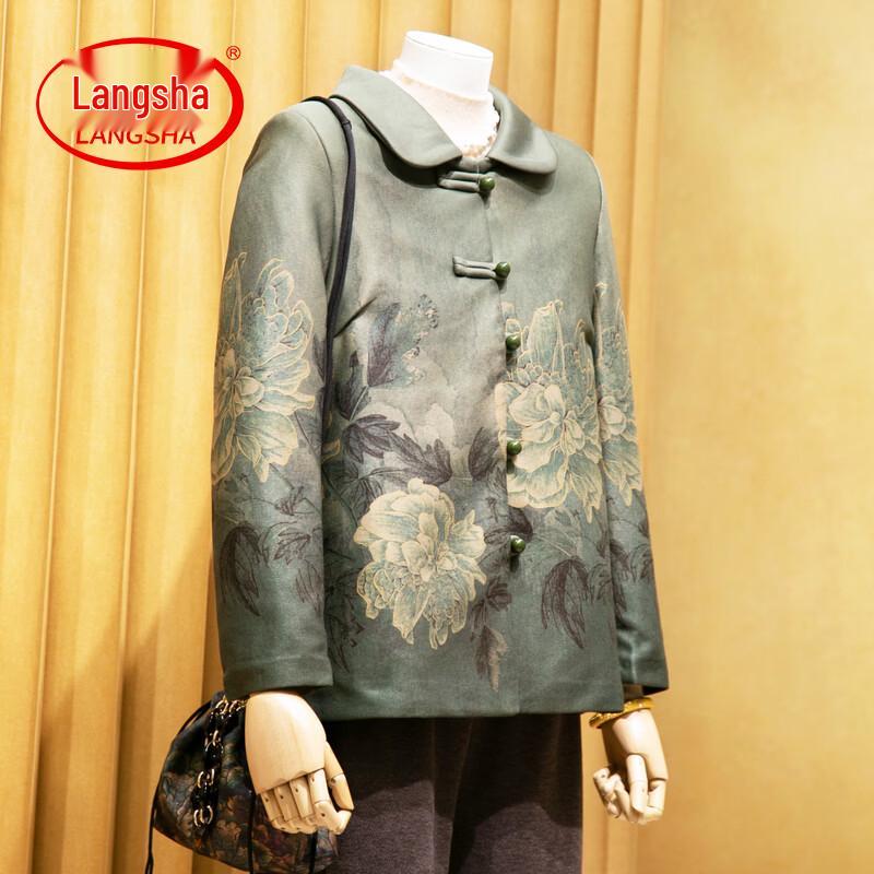 LangSha Women s Floral Long Sleeve Shirt Jacket XL