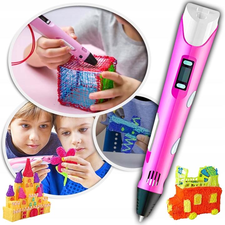 Długopis 3D Dla Dzieci 3D Pen Pro Drukarka Wkłady Pla 110 Metrów Zestaw Xxl