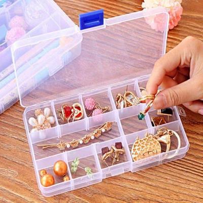 Transparent Multi-Compartment Jewelry and Ornament Storage Box with Removable Dividers