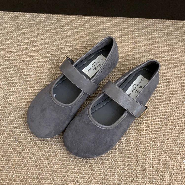 

Замшевые красные туфли-лодочки женские весенне-осенние новые ретро нежные сказочные туфли в повседневном стиле мягкие туфли Мэри Джейн на плоской подошве 40