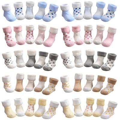 1 Set Infant Star Accent Socks Elastic Cuff Anti Skid Bottom Comfortable Cotton Footwear For 0 To 36 Months