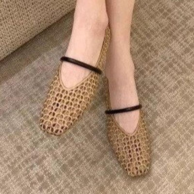 Women Flats Loafers Mesh Square Toe Shoes 2025 Casual New Sport Sandals Summer Sneakers Trend Walking Woman Zapatillas