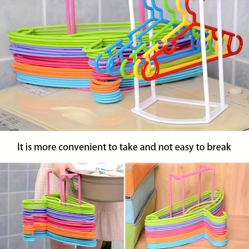 Multi-Color Plastic Clothes Hanger Organizer Rack – Durable Space-Saving Holder for Closet Organization – Convenient, Sturdy Hanger Storage Stand