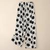 Women's Elastic Waist Polka Dot Cropped Wide-Leg Pants