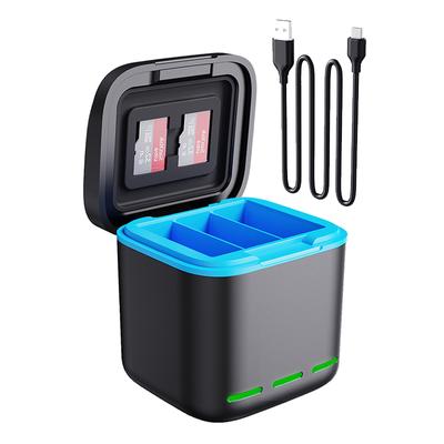 ERIKOLE para GoPro Hero 12 11 10 9 Carregador de bateria preto 2000mAh Bateria 3 Slot Carregador rápido para acessórios de câmera de ação Go Pro