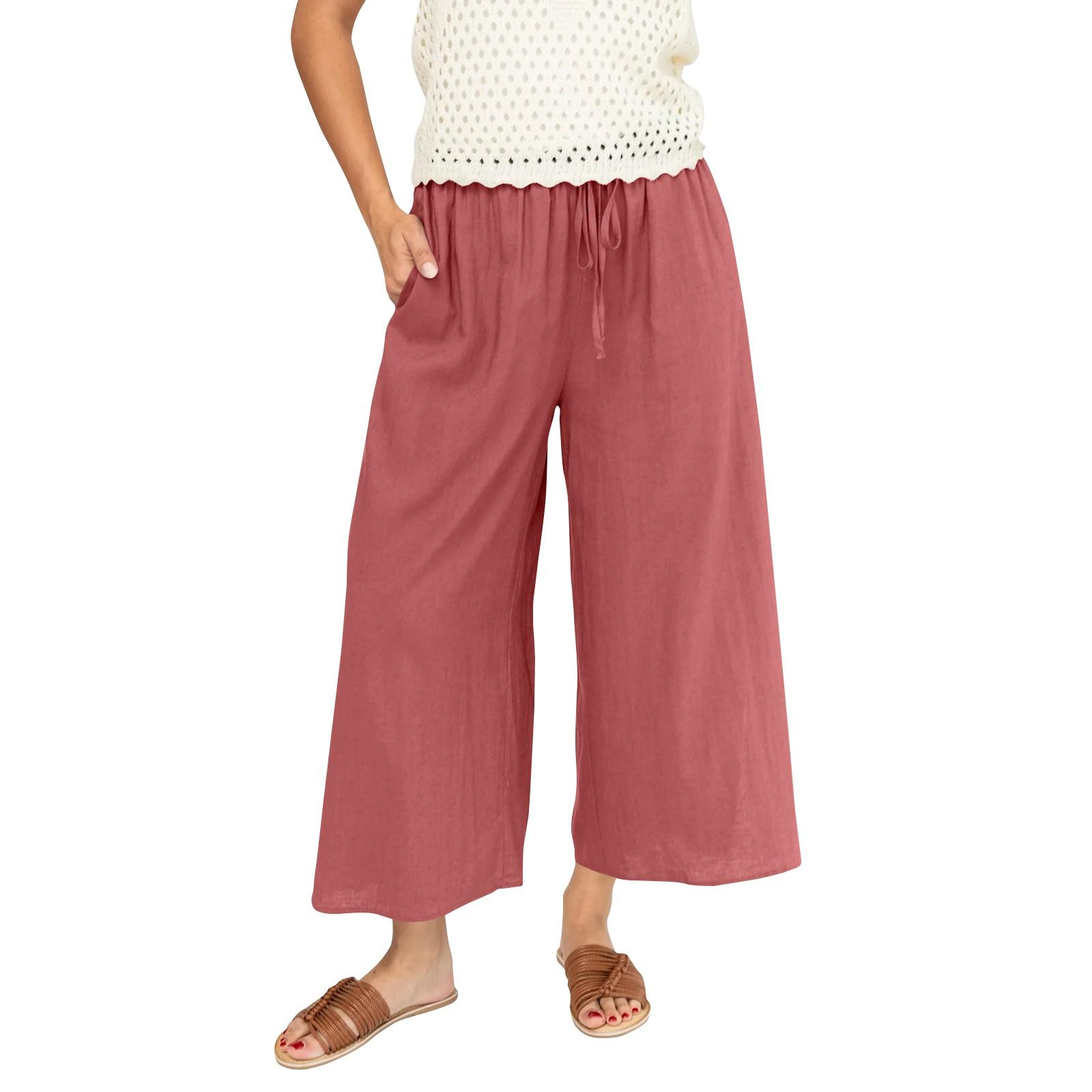 

Женские модные повседневные свободные широкие брюки XXXL винный