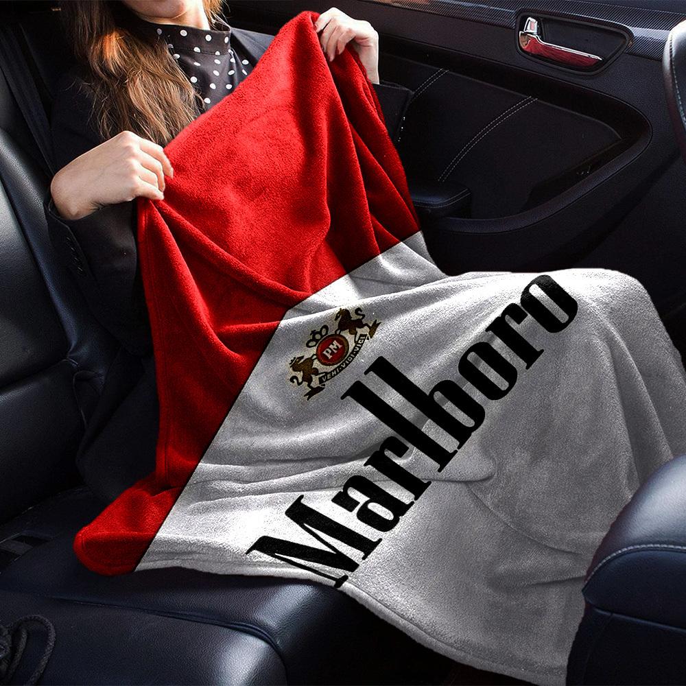 1pc Marlboro PM Soft Flannel All Season Throw for Home, Office, Outdoor UseDurable Comfort Soft Warm Throw for Home, Travel All Season