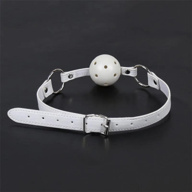 45mm White PU Leather Breathable Ball Gag Mouth Restraint Erotic Sexy Cosplay Flirting Sex Toys For Couples Adult Games