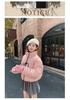 Pearl buckle pink short bread cotton-padded coat women's winter new small fashion foreign style thickened coat