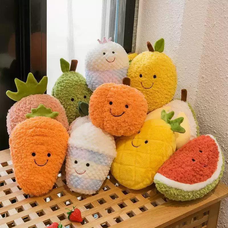 Fruit Series Plush Toys: Pineapple, Strawberry, and Watermelon Dolls for Wedding Toss