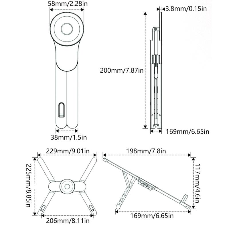 Portable Adjustable Magnetic Tablets Stand Lightweight Aluminum Alloy Laptop Holder 6 Position Tilt For Multiple Devices