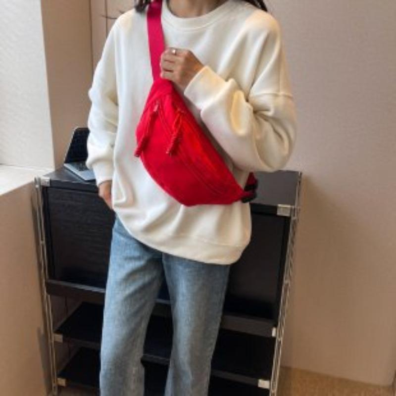 Crossbody Breast Bag Canvas Casual Bag Women's New Trendy Summer Sports Niche Versatile Ins Fanny Bag Women's Bag