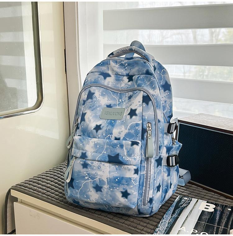 Cartable Série Étoile Brumeuse Haiyu changement graduel étoiles tachetées cartable hommes et femmes ambiance rue voyage sac à dos polyvalent