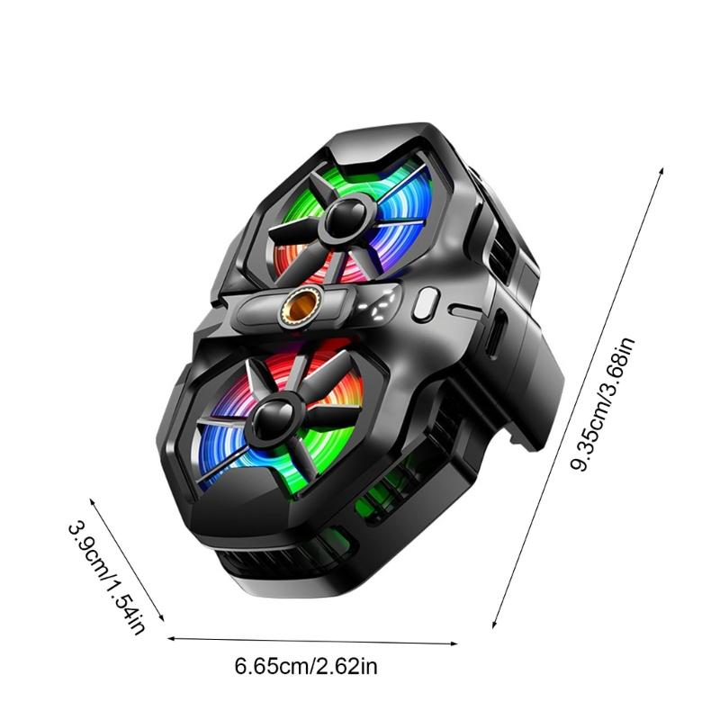 double  Semiconductor Cooling Chip Mobile Phone Coolers with Color  Light & Temp Display Cooling System for Gaming & Str