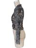 Y2K Leopard Printed Mesh Single-breasted Wooden-ear Rimmed Long-sleeved Short Section Blouses Tops for Women Versatile Closet Essential Fashion Shirt