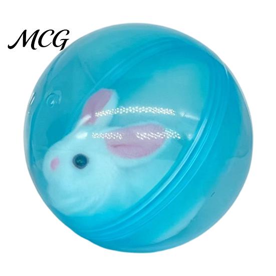 Interactive Animal Toy Self-Rolling Cat Ball Toy, Automatic Rolling with Plush Hamster Rabbit Inside, Electric Simulation Moving for Cats Dogs