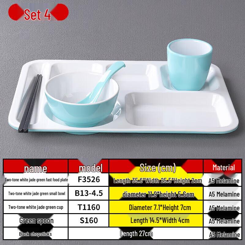 A5 Melamine Partitioned Meal Tray