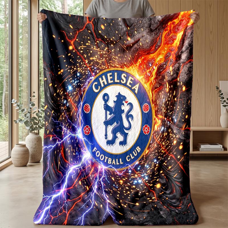 Manta con temática del Chelsea FC Manta suave de franela Manta de felpa Manta acogedora para sofá y cama para decoración del hogar