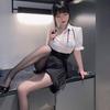 Sexy Cosplay Secretary OL Female Teacher Style Uniform Transparent Open Chest Ultra Thin Workplace Temptation Sexy Extreme Pervert Uniform Temptation