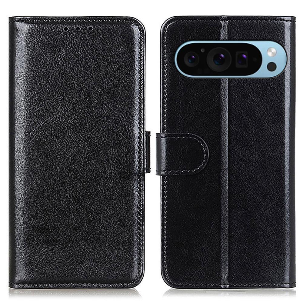 For Google Pixel 10 Pro/10/9 Pro/9 Crazy Horse Texture Phone Case PU Leather Phone Stand Cover