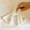 Oar Cameo Satin Ruffle Scrunchie [White]