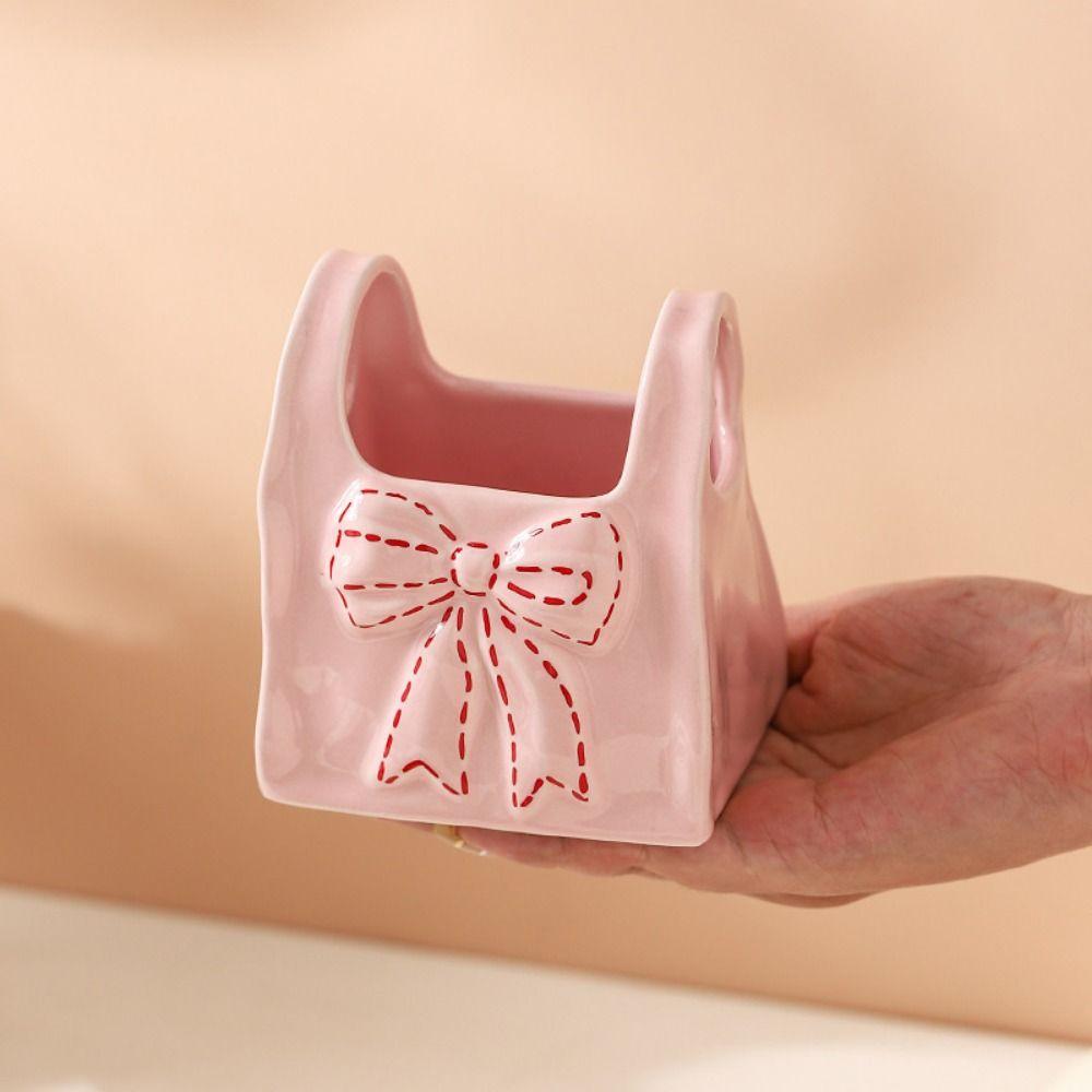 Elegant Ceramic Pen Holder Minimalist Decorative Cosmetic Storage Bucket Creative Practical Desk Sundries Organizer Home Decor