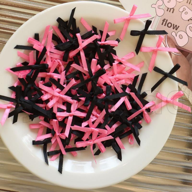 100pc 3cm Mini Ribbon Bows Flower for Sewing Appliques Crafts Decoration Hair Accessories Wedding Gift Box Ornament Supplies