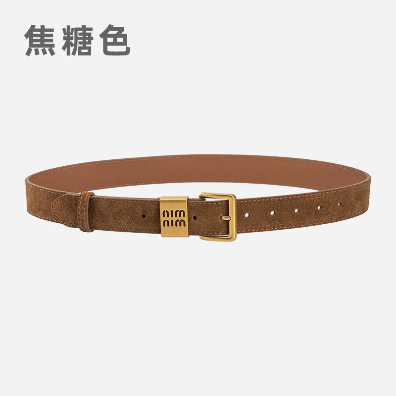 

Women S Leather Belt Frosted Velvet Premium Skirt Alloy Pin Buckle Women S Belt 105cm